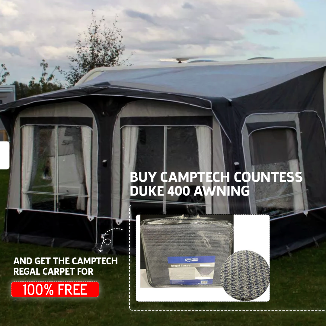 Camptech Duke 400 All-Season Caravan Air Awning SL960 2025 + Free Carpet