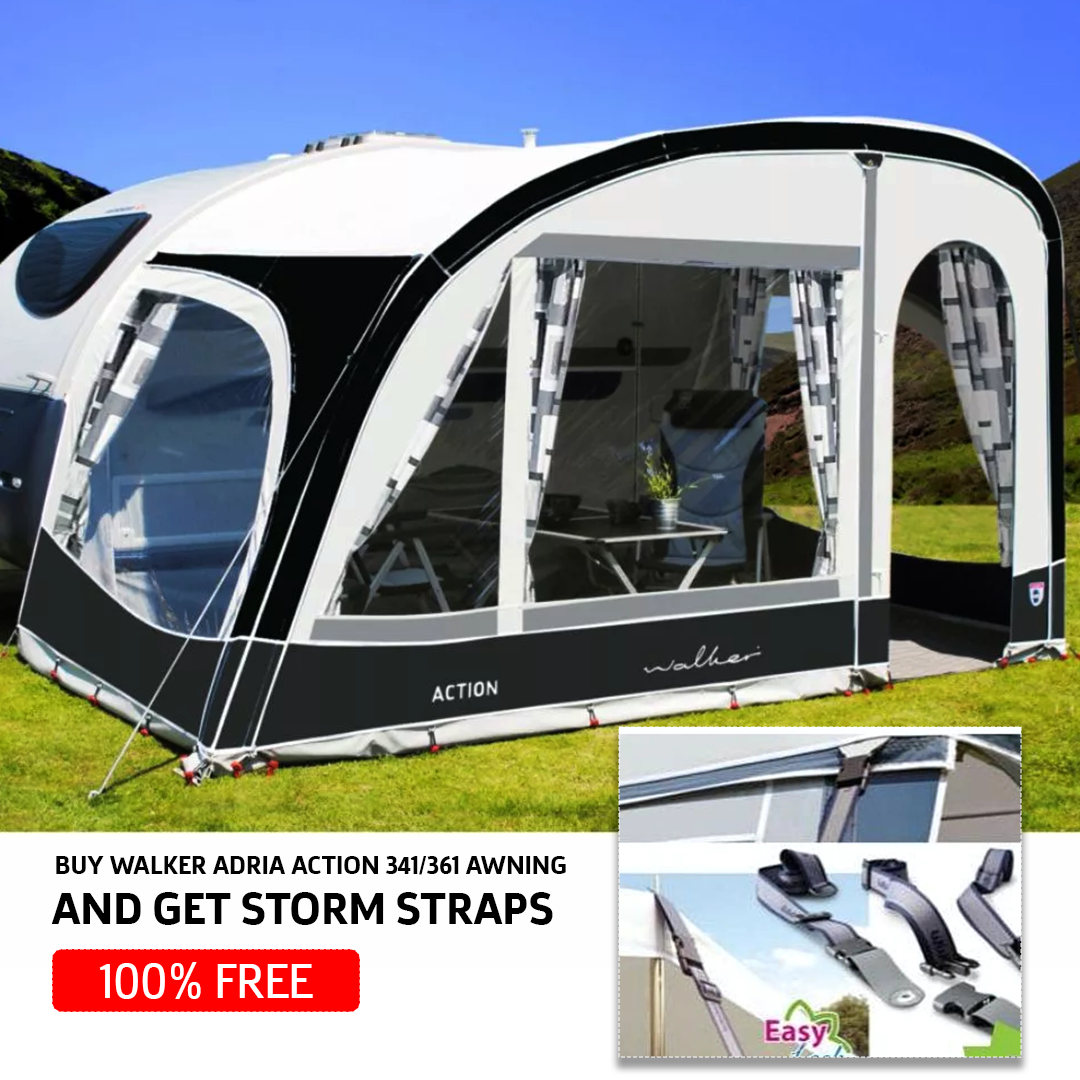 Walker Adria Action 341/361 Caravan Awning (2024) + Free Storm Straps